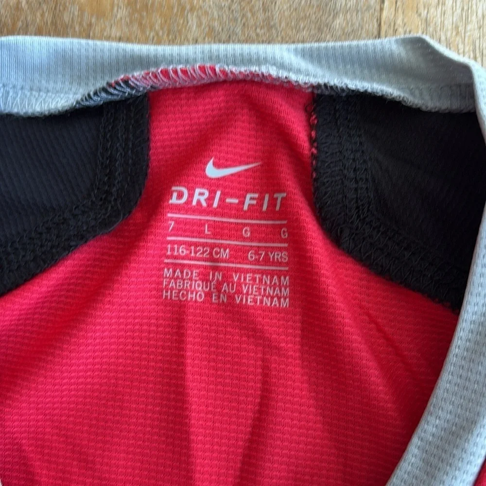 NWT Nike Red and Black Dri-FIT Tee size 7